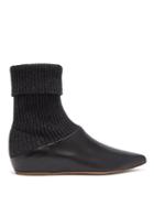 Matchesfashion.com Gabriela Hearst - Rocia Cashmere And Leather Ankle Boots - Womens - Black