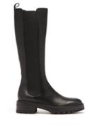 Aquazzura - Crosby Leather Knee-high Chelsea Boots - Womens - Black