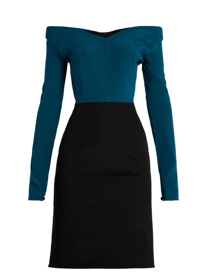 Emilio De La Morena Olena Off-the-shoulder Silk-blend Dress