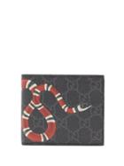 Matchesfashion.com Gucci - Kingsnake Print Gg Supreme Wallet - Mens - Black Multi