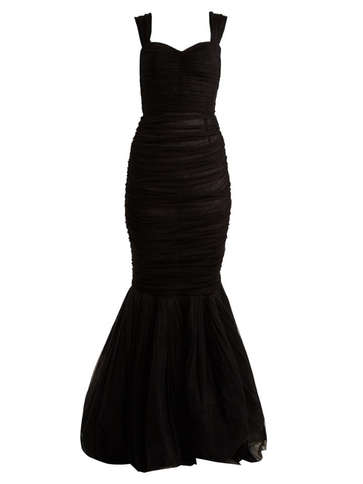 Dolce & Gabbana Sweetheart-neck Ruched Silk-tulle Gown