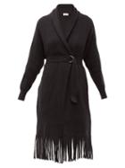Matchesfashion.com Brunello Cucinelli - Long Line Ribbed Cashmere Cardigan - Womens - Dark Grey