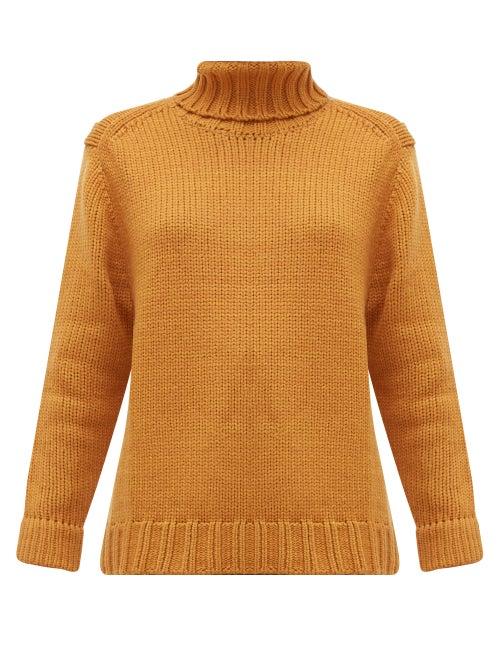 Matchesfashion.com Joostricot - Roll Neck Wool Blend Sweater - Womens - Brown