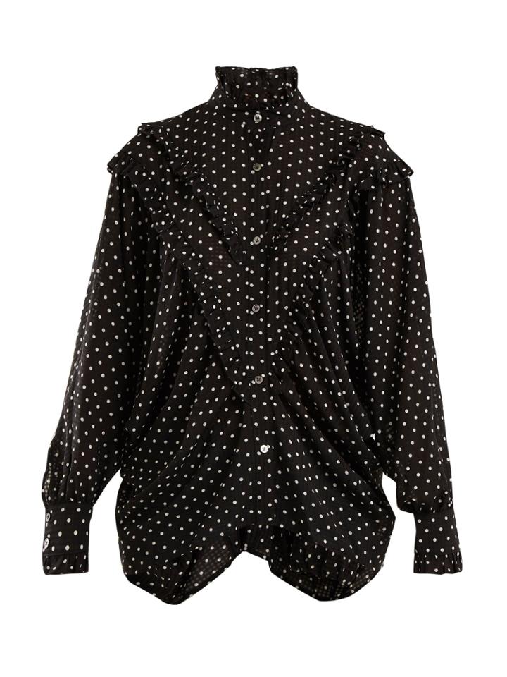 Alexachung Polka-dot Frill-trimmed Shirt