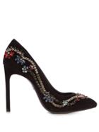 Lanvin Crystal-embellished Suede Pumps