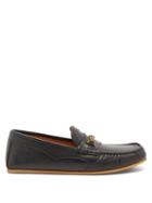 Gucci - Ayrton Gg-plaque Leather Loafers - Mens - Black