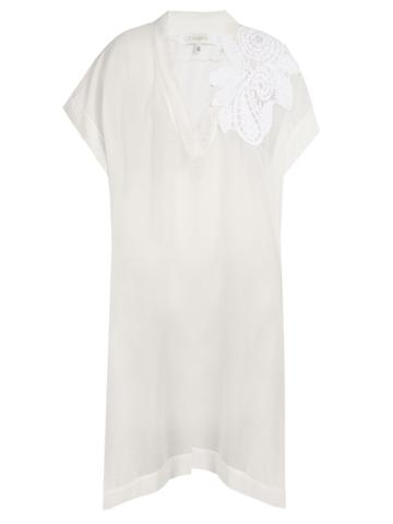 Lila Eugénie 1719 Floral-appliqu Voile Kaftan