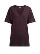 Matchesfashion.com Raey - Cotton Jersey V Neck T Shirt - Womens - Burgundy