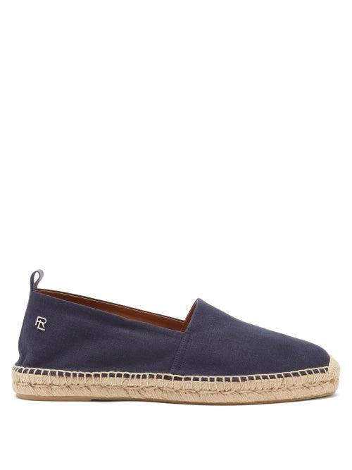 Matchesfashion.com Ralph Lauren Purple Label - Logo-plaque Canvas Espadrilles - Mens - Navy