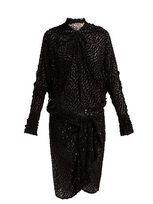 Matchesfashion.com Dodo Bar Or - Ida Polka Dot Fil Coup Mini Dress - Womens - Black