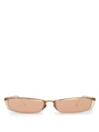 Matchesfashion.com Linda Farrow - 838 Rose Gold Plated Rectangular Frame Sunglasses - Womens - Rose Gold