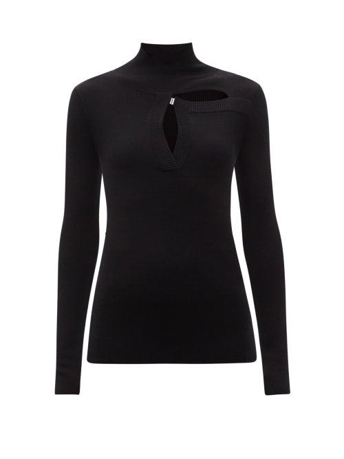 Christopher Kane - Cutout Merino-blend Sweater - Womens - Black