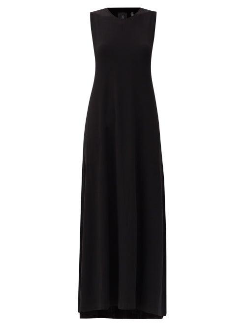 Matchesfashion.com Norma Kamali - Round-neck Jersey Maxi Swing Dress - Womens - Black