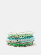 Roxanne Assoulin - Cool Crystal Beaded Bracelet Set - Womens - Green Multi