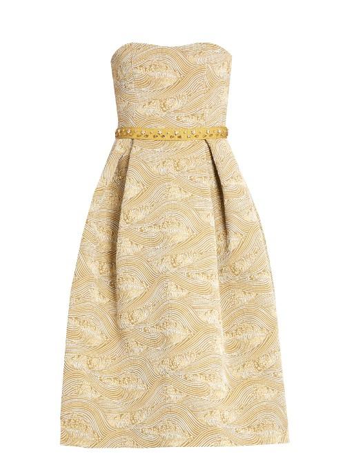 Mary Katrantzou Nevis Strapless Jacquard Dress