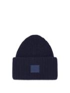 Matchesfashion.com Acne Studios - Pansy Face-patch Wool Beanie Hat - Mens - Navy