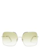 Matchesfashion.com Celine Eyewear - Oversized Square Metal Sunglasses - Womens - Green Silver
