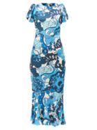 Rhode - Lulani Floral-print Recycled-fibre Crepe Dress - Womens - Blue Print