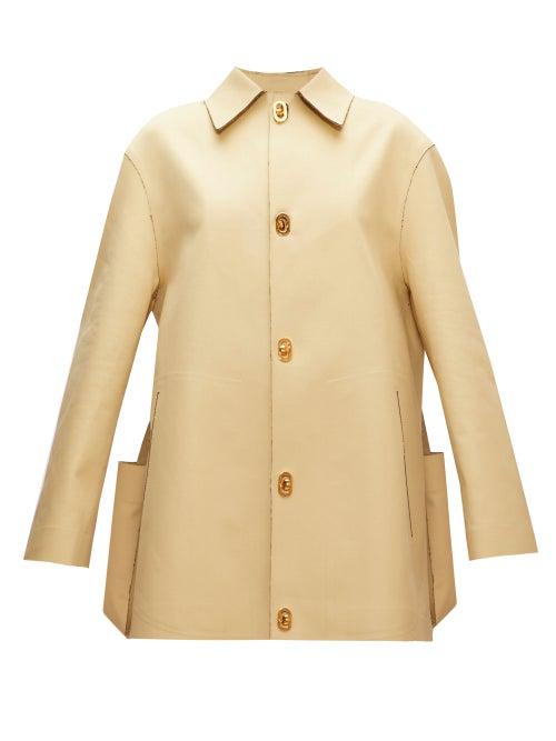 Matchesfashion.com Bottega Veneta - Raw-edged Gabardine Jacket - Womens - Light Yellow