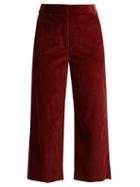 Matchesfashion.com Weekend Max Mara - Cropped Cotton Corduroy Trousers - Womens - Burgundy