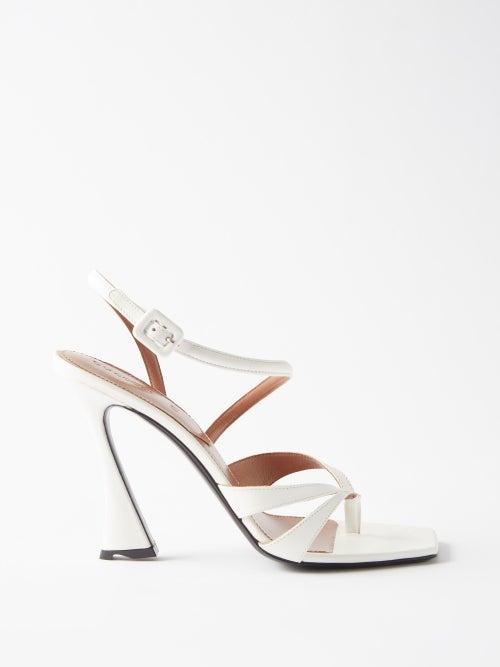 D'accori - Raya 100 Leather Sandals - Womens - Optical White