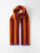Paul Smith - Two Stripe Wool Scarf - Mens - Orange Multi