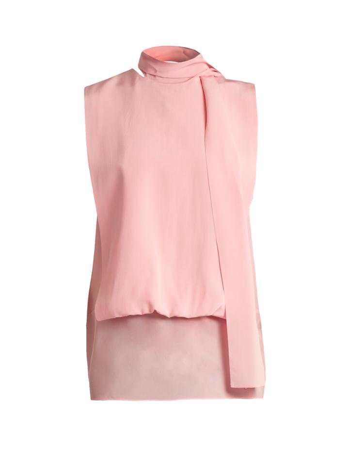 Valentino Tie-neck Silk-georgette Blouse