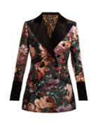 Matchesfashion.com Dolce & Gabbana - Floral Jacquard Velvet Blazer - Womens - Black Multi