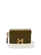 Matchesfashion.com Sophie Hulme - Quick Small Leather Cross Body Bag - Womens - Khaki Multi