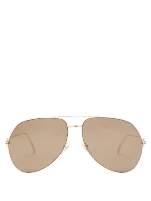 Matchesfashion.com Cartier Eyewear - Premire De Cartier Aviator Metal Sunglasses - Mens - Gold