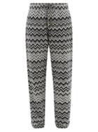 Missoni - Zigzag-jacquard Cotton Track Pants - Womens - Black White