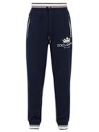 Matchesfashion.com Dolce & Gabbana - Logo Print Cotton Blend Jersey Track Pants - Mens - Navy Multi