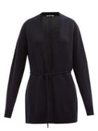 The Row - Daphne Waist-cord Longline Cashmere Cardigan - Womens - Dark Navy