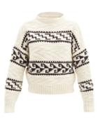 Matchesfashion.com Isabel Marant Toile - Suri Patterned Wool-blend Sweater - Womens - Ivory Multi