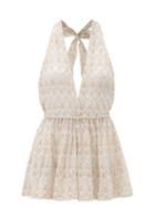 Matchesfashion.com Missoni Mare - Chevron-stripe Lace-knitted Playsuit - Womens - Cream