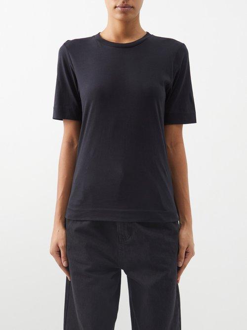 Raey - Crew-neck Organic Cotton T-shirt - Womens - Black