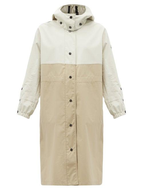 Matchesfashion.com Moncler - Akhamalong Hooded Colour-block Cotton-blend Parka - Womens - Beige Multi