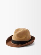 Paul Smith - Grosgrain-trim Straw Trilby Hat - Mens - Beige