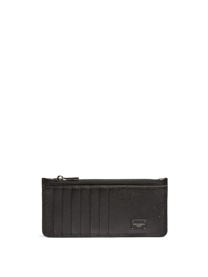 Dolce & Gabbana Zip-pocket Grained-leather Cardholder