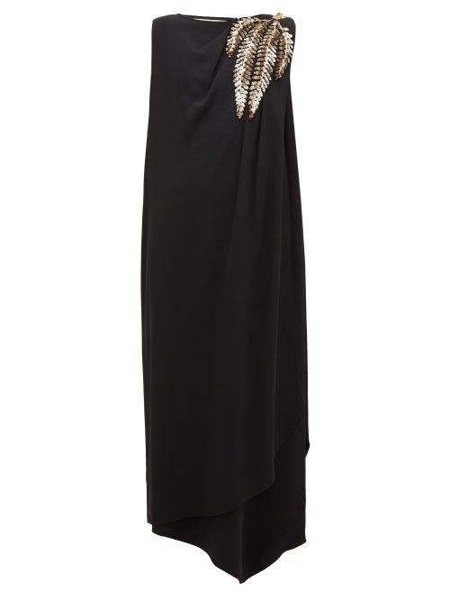 Matchesfashion.com Gucci - Sequinned-shoulder Cady Gown - Womens - Black