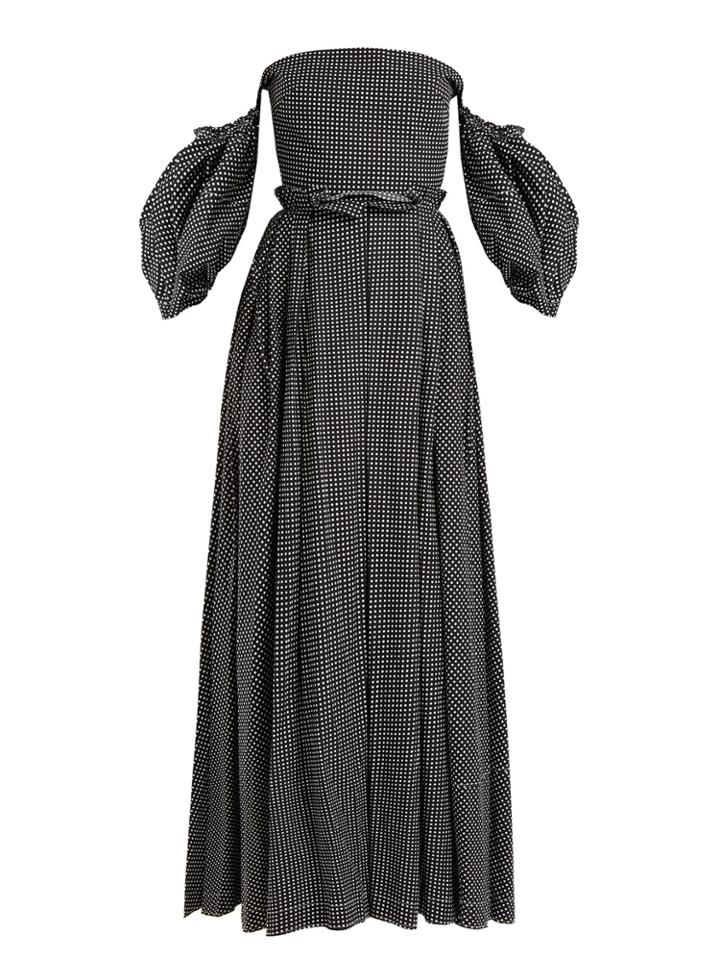 Loewe Off-the-shoulder Polka-dot Print Gown