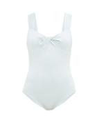 Matchesfashion.com Marysia - Lehi Twist-front Basketweave Swimsuit - Womens - Light Blue