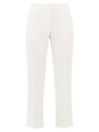 Matchesfashion.com Alexander Mcqueen - Front Pleated Crepe Trousers - Womens - Ivory