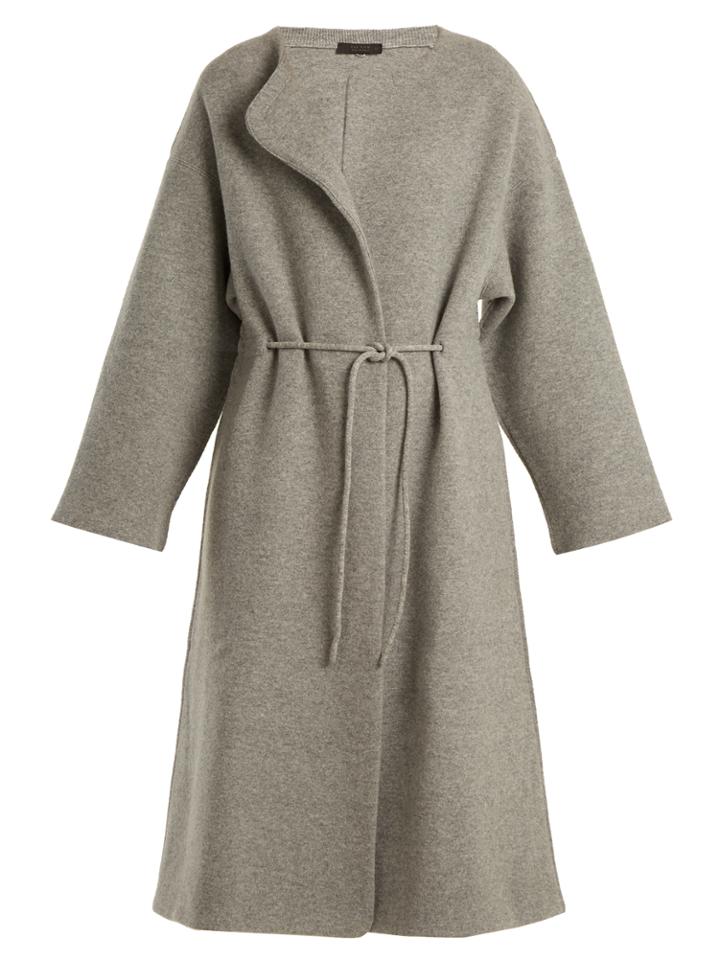 The Row Mani Collarless Wool-blend Coat