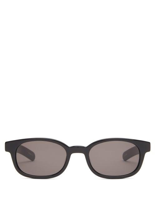 Matchesfashion.com Flatlist - Le Bucheron Oval Acetate Sunglasses - Mens - Black