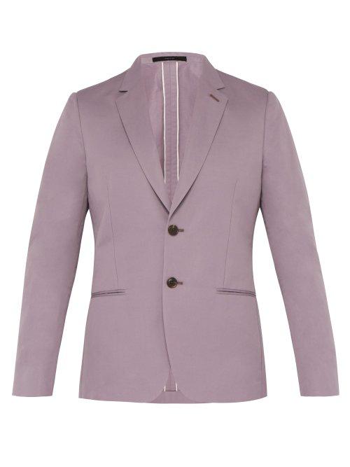Matchesfashion.com Paul Smith - Single Breasted Cotton Blend Blazer - Mens - Purple