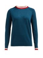 Matchesfashion.com Lndr - Chalet Striped Cuff Wool Sweater - Womens - Navy Multi