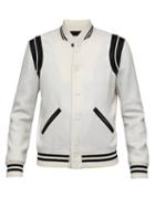 Saint Laurent - Herringbone Bomber Jacket - Mens - White Black