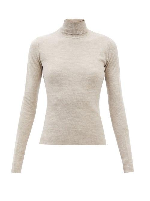 Gabriela Hearst - May Roll-neck Merino Wool-blend Sweater - Womens - Light Beige