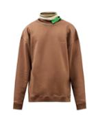 Y/project - Layered-neckline Organic Cotton-jersey Sweatshirt - Mens - Brown